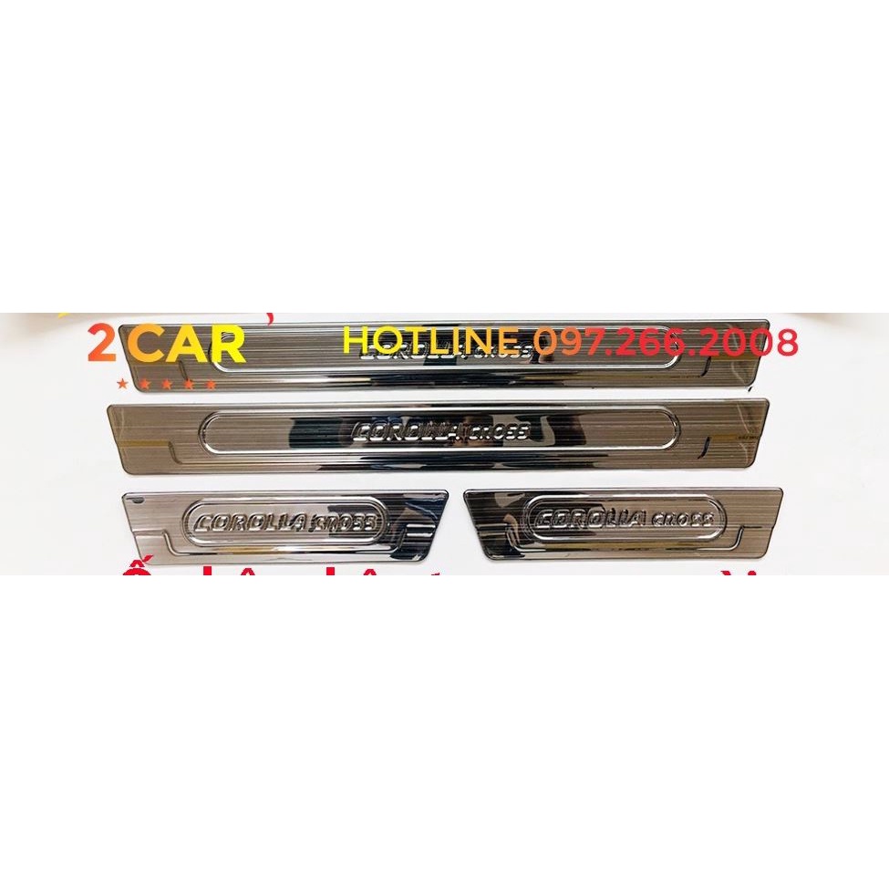 Ốp bậc cửa, Nẹp bước chân trong, ngoài xe Toyota Cross 2020- 2021 - 2022 2023 Mẫu Titan cao cấp