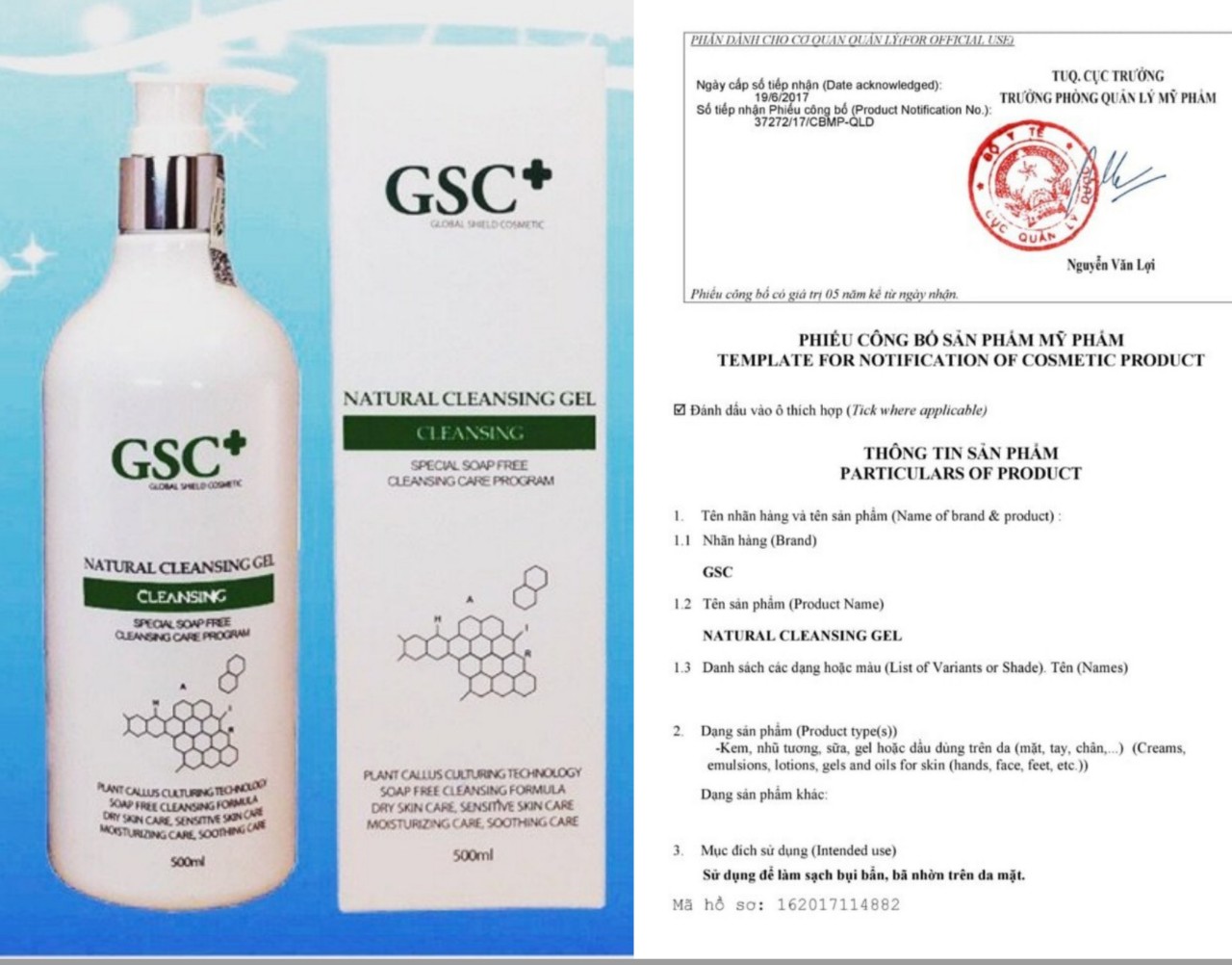 Sữa Rửa Mặt Gel GSC Natural Cleansing Gel