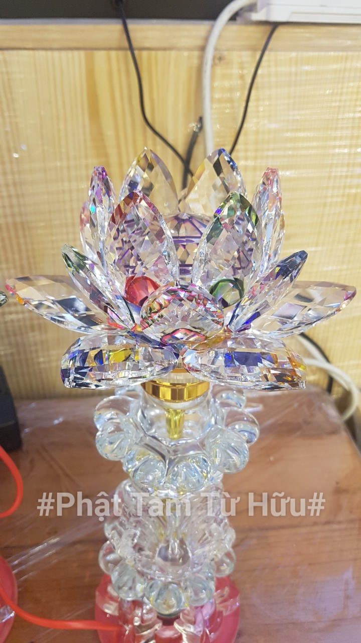 [Đèn thờ pha lê] Cặp đèn thờ pha lê thân Phường hoàng