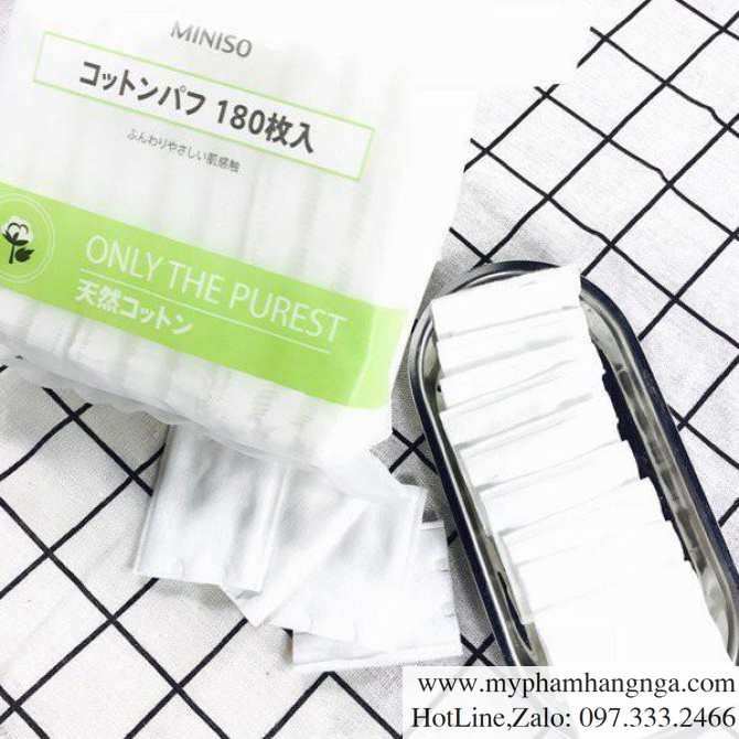 Bông Tẩy Trang Miniso 100% Cotton 180 Miếng
