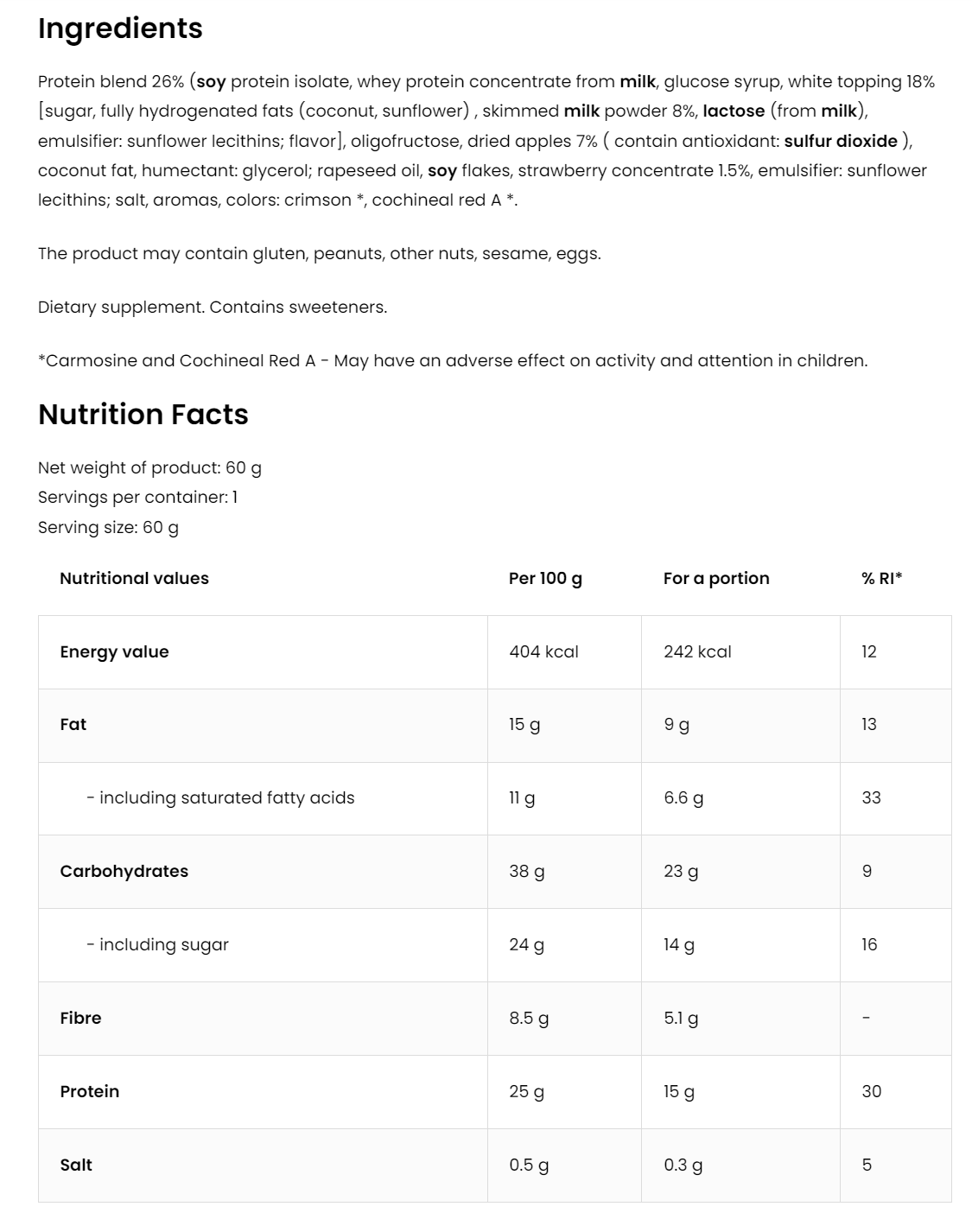 Ostrovit The Bar - Delicious Protein Bar (1 Bar)