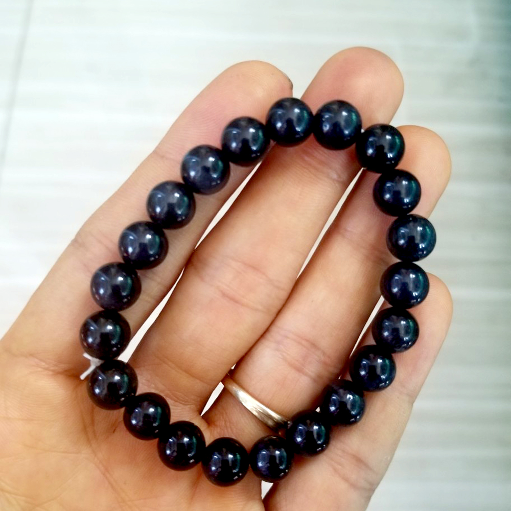 Vòng tay chuỗi đá mắt hổ xanh-nhiều cỡ ly