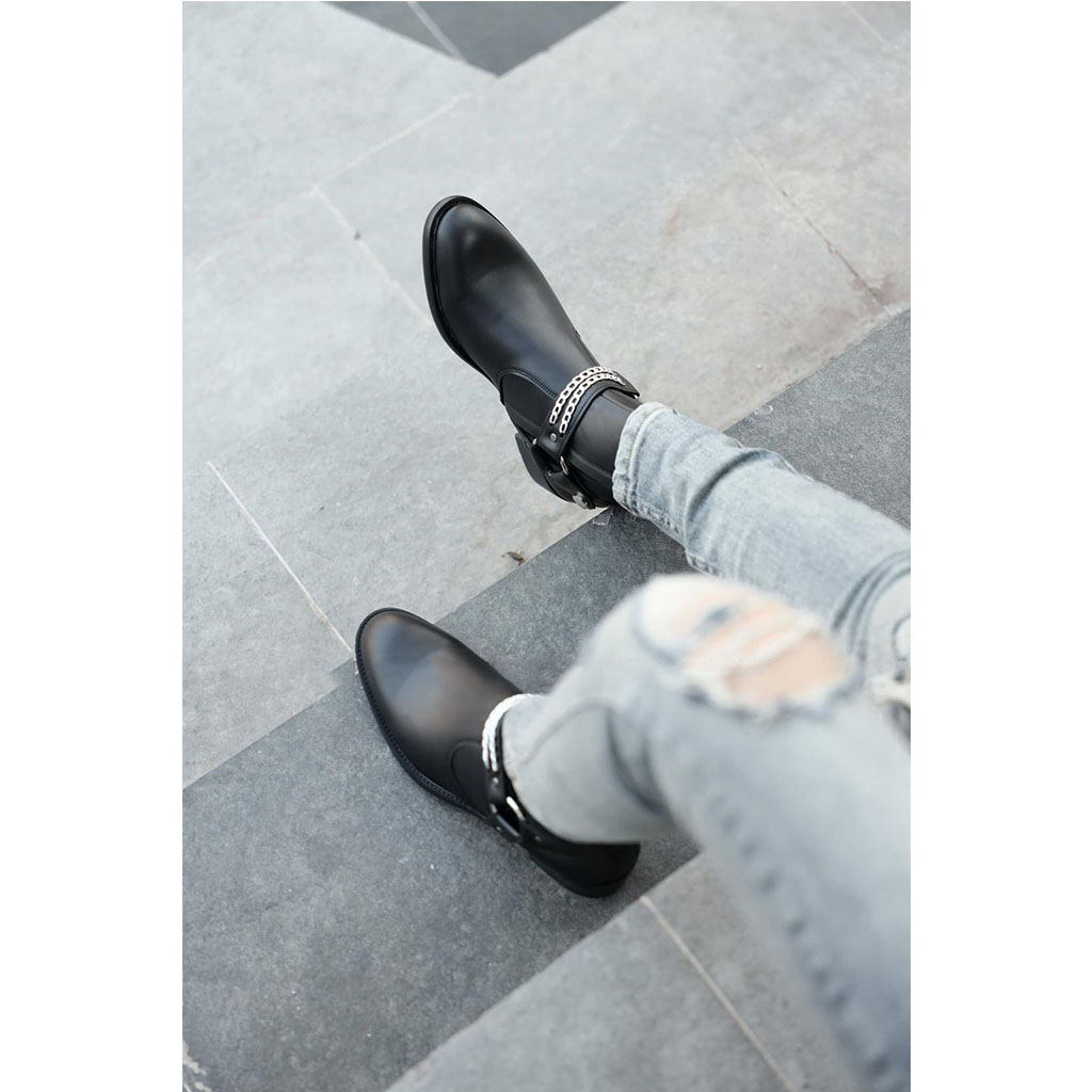 Giày Harness Boots Giày Da Bò Cao Cấp ,Bảo Hành 12 Tháng.