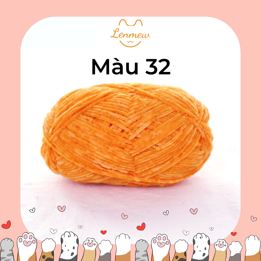 Len Nhung 2mm (Cuộn 40G) Chuyên Dùng Móc Thú Bông