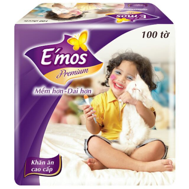 Khăn giấy vuông emos 100 tờ