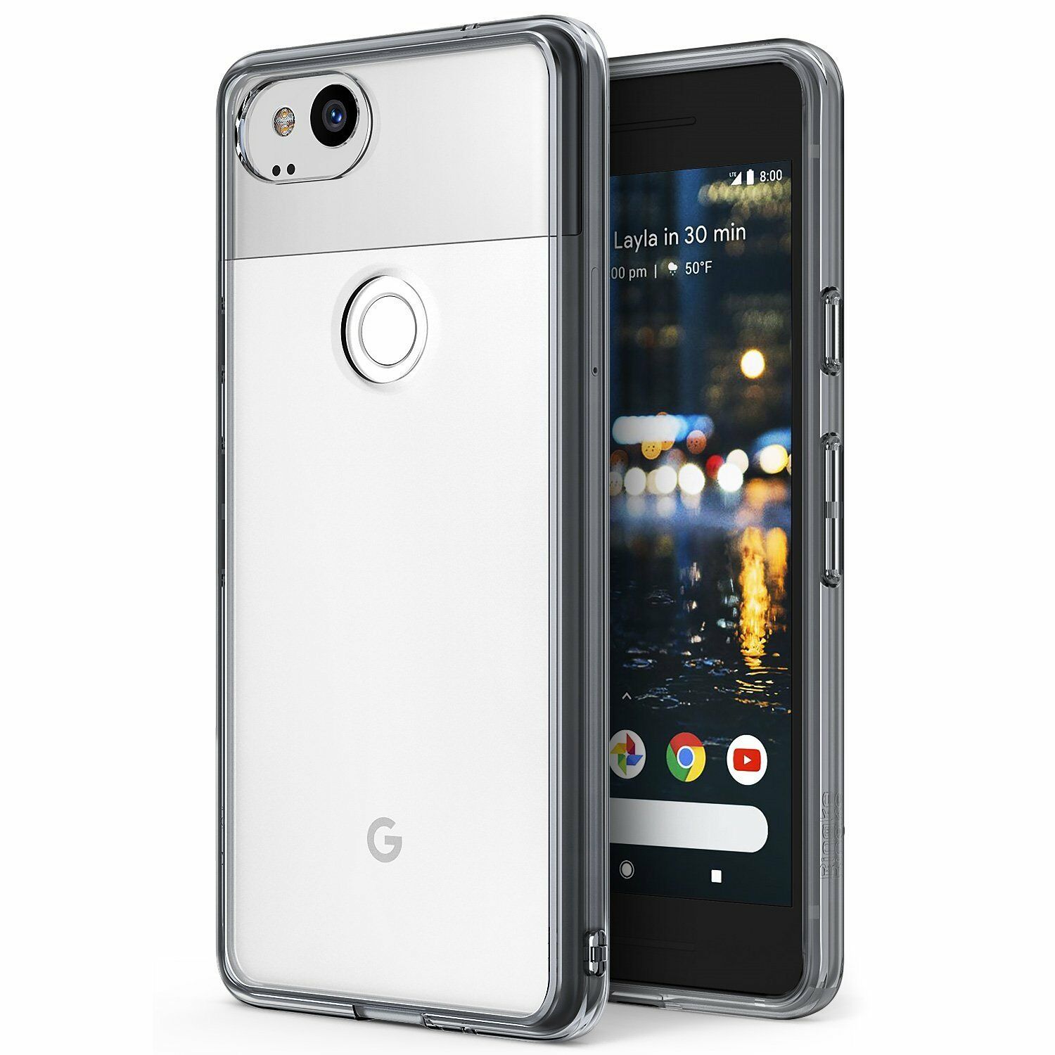 Ốp dẻo trong suốt cho Google Pixel 2 (trắng nhám)