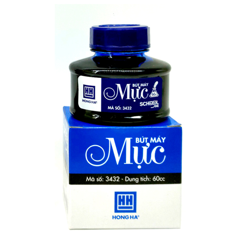 Mực bút máy Hồng Hà 60ml (3432) Xanh đen - Tím đậm
