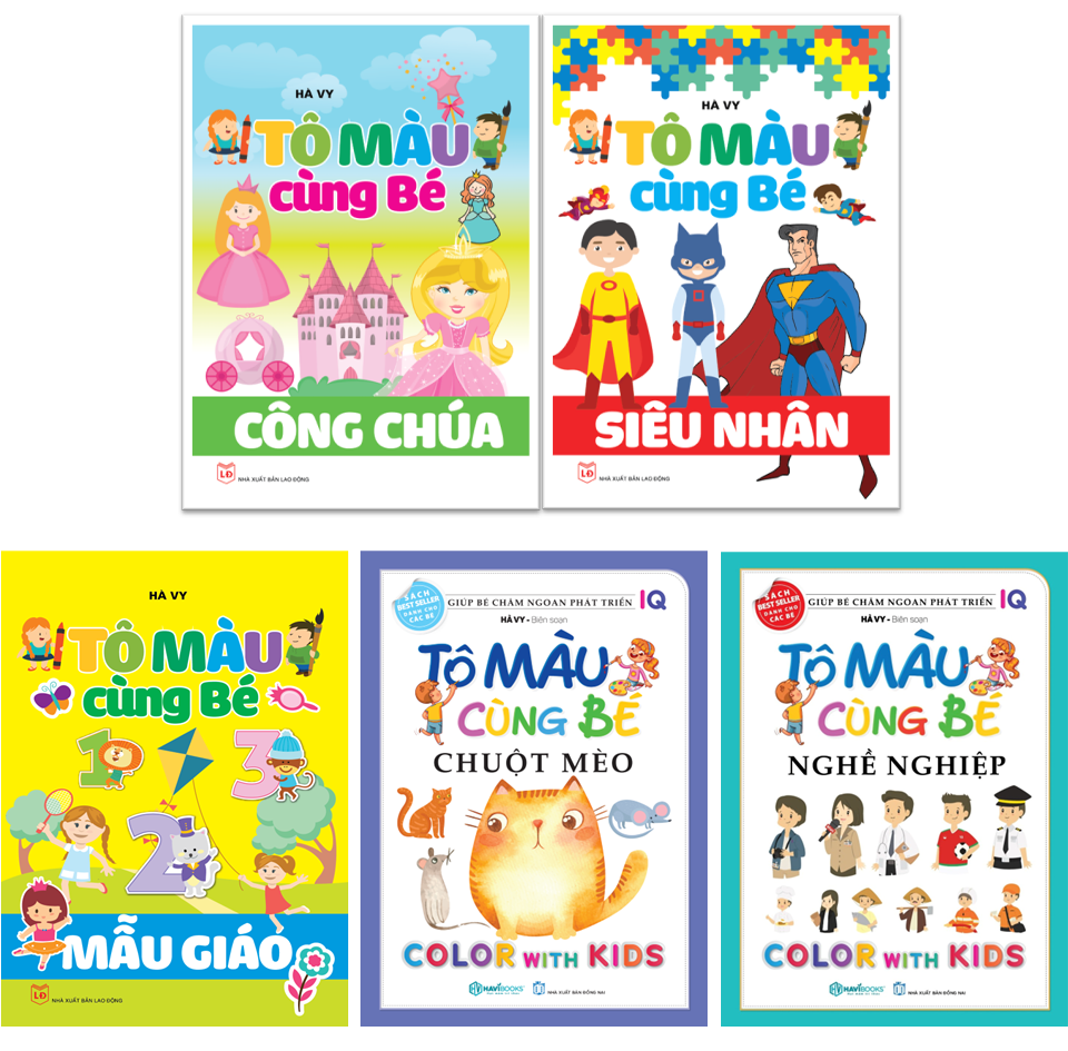 Combo 5: TÔ MÀU CÙNG BÉ 5 (5 cuốn)