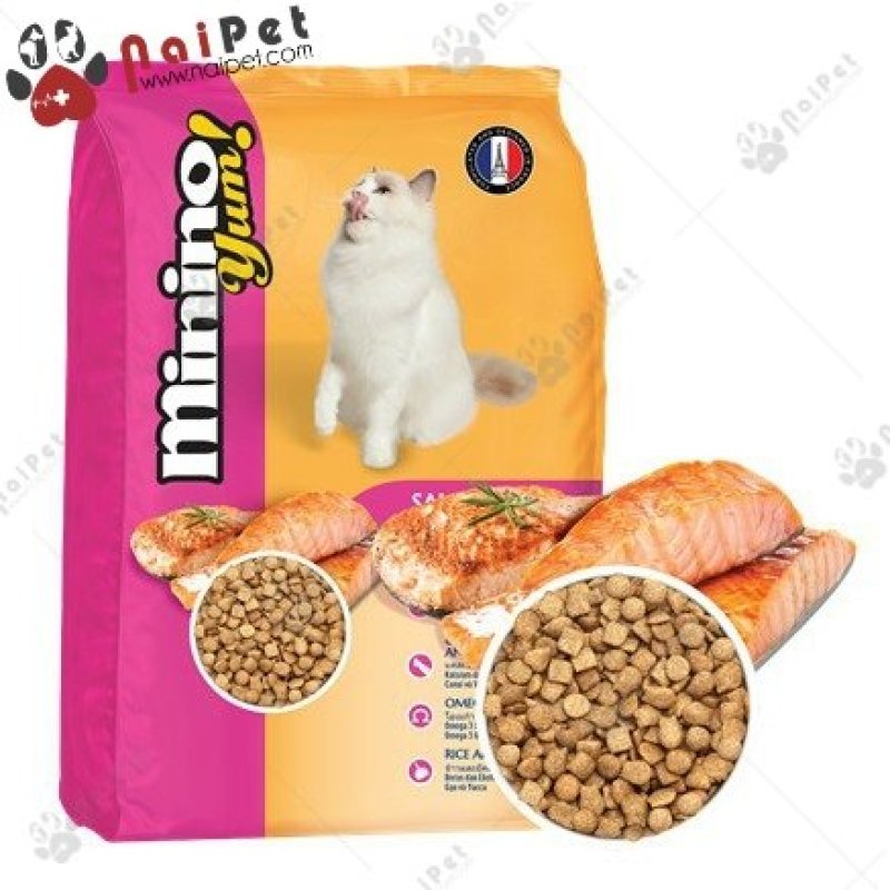 Thức Ăn Hạt Cho Mèo Mọi Lứa Tuổi Vị Cá Hồi Minino Yum Salmon