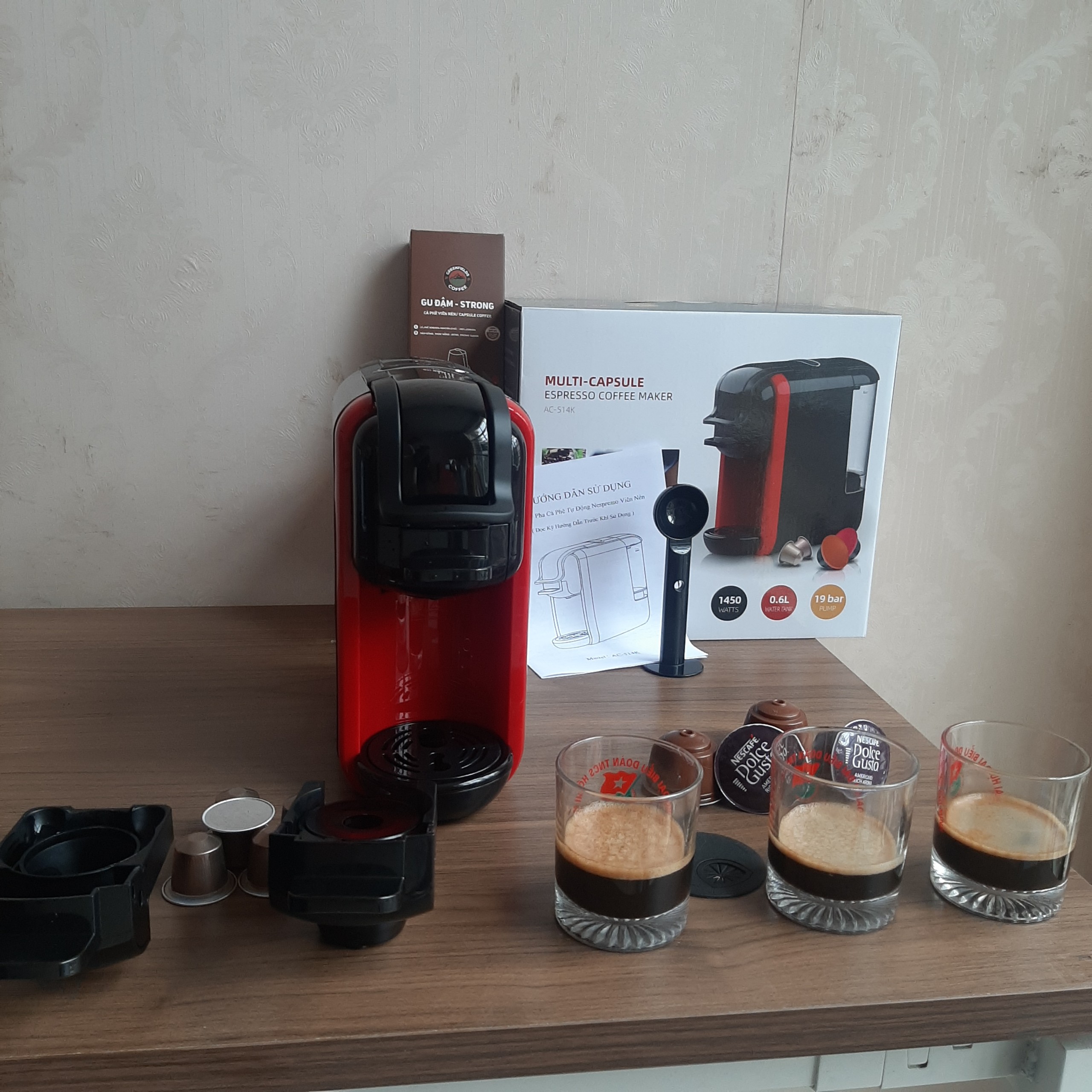 Máy pha cà phê viên nén AC-514K - máy pha cà phê tự động 3 in 1