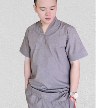 [HCM][Freeship] Đồ lam đi chùa nam đồ lam đi chùa nữ thêu Tâm