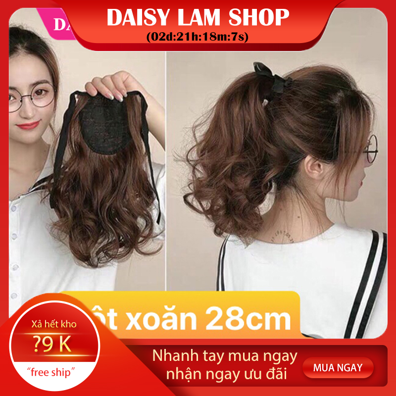CỘT TÓC GIẢ XOĂN NGẮN 28CM C005