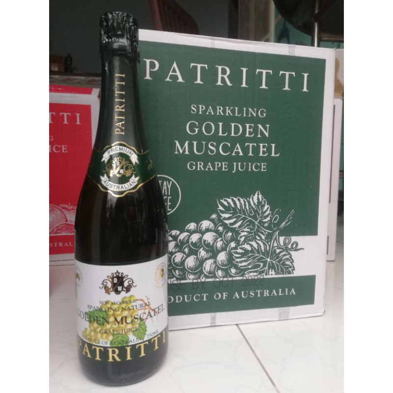 Date 12/27 Patritti 750ml Pure Carbonated Green Grape Juice from Australia
