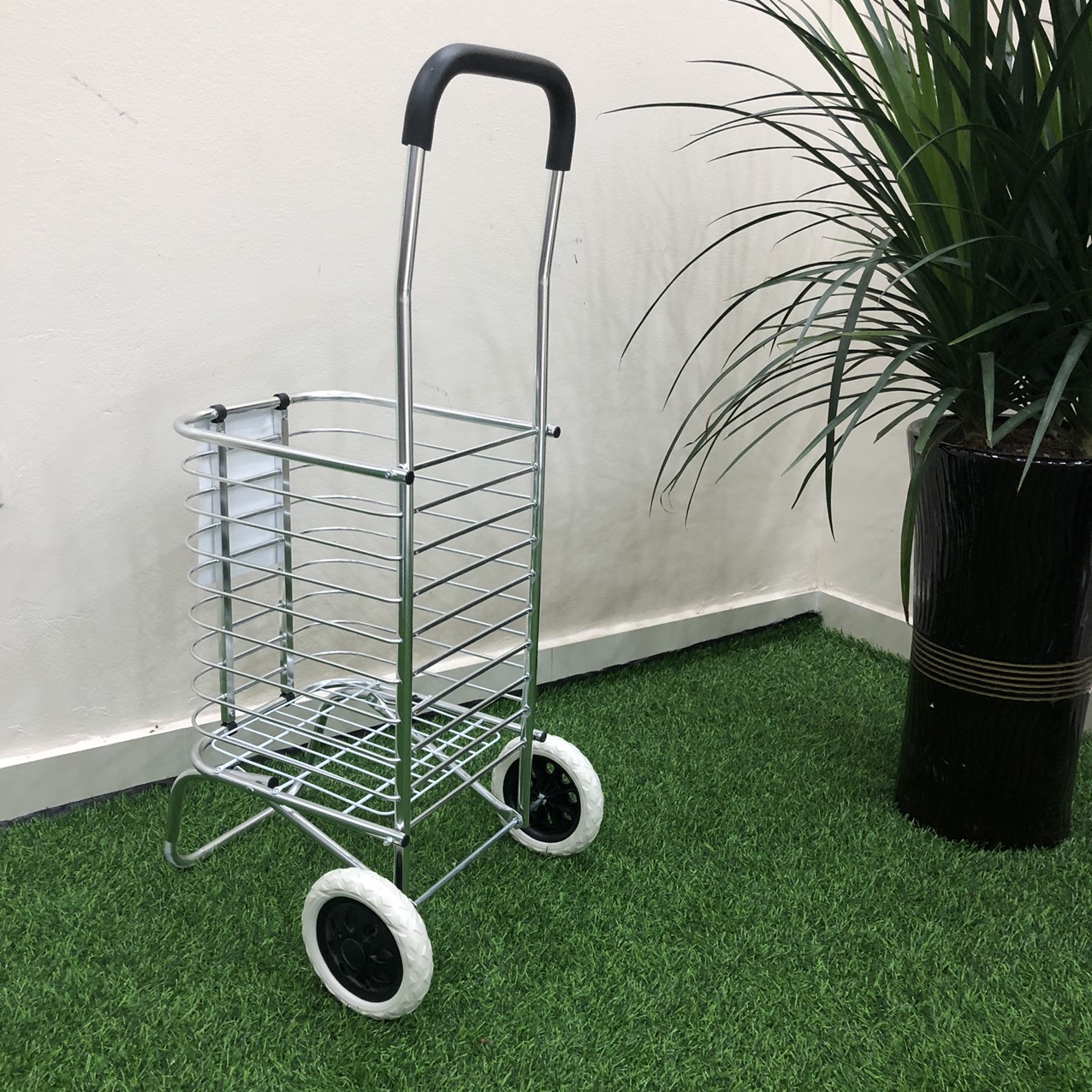 Xe kéo đi chợ đa năng inox 2 bánh