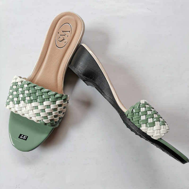 Dép cao gót 3 phân nữ đan lưới