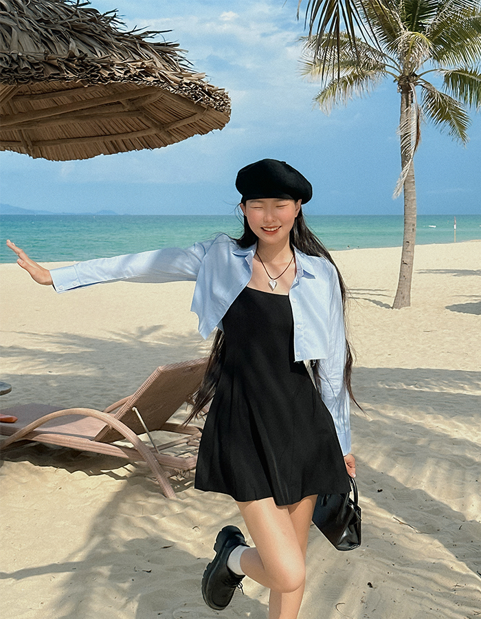 DALLA Áo sơ mi xanh dương - Tay dài (SM06)
