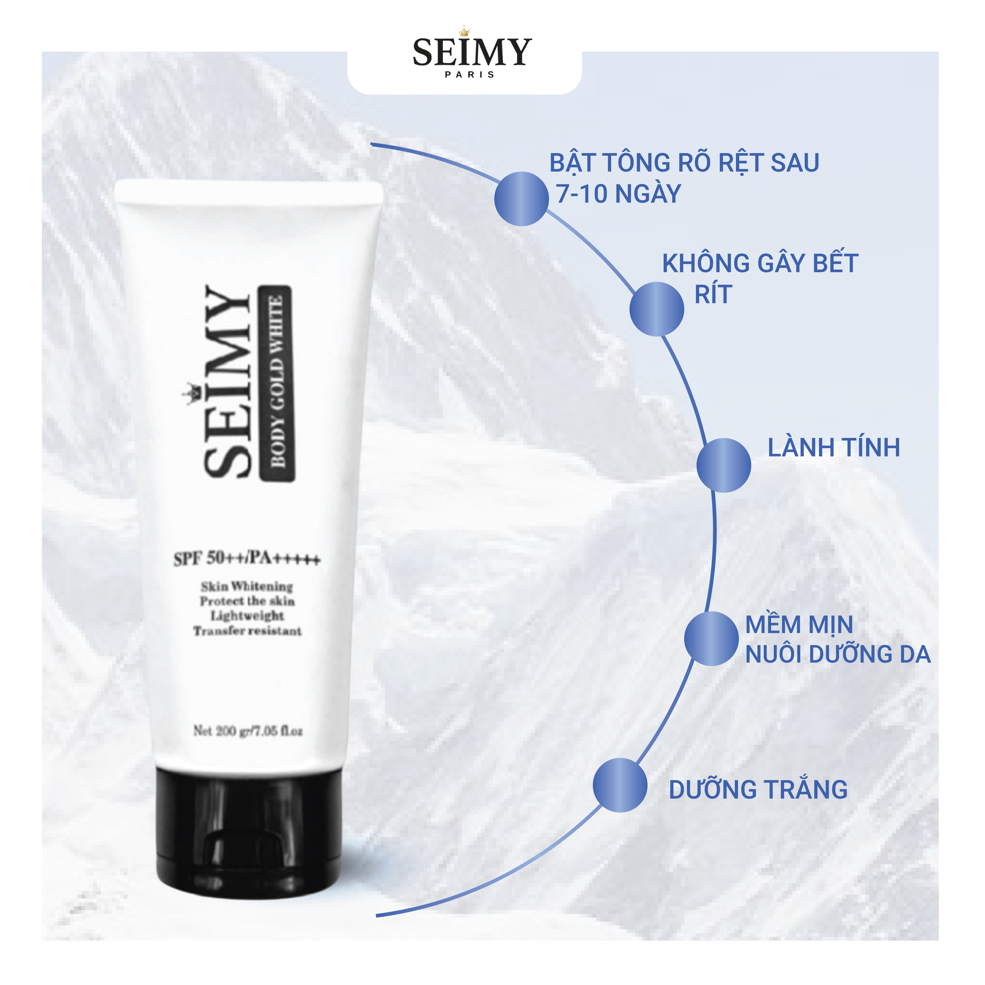 Kem Body Seimy - Body Gold White 150g
