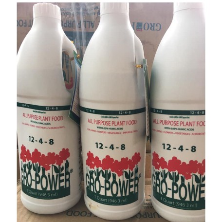 Phân bón kích thích tăng trưởng gro power 12-4-8 cho hoa lan và cây kiểng 946ml