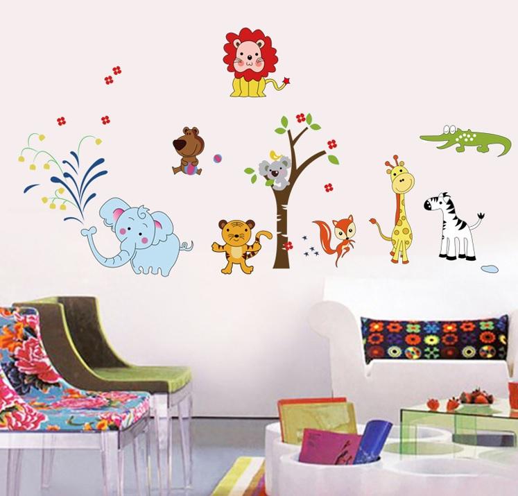 Decal dán tường Voi phun nước -T153-kiddecals