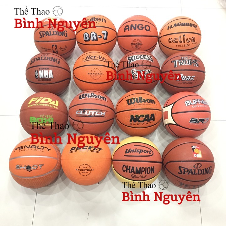 Bóng rổ số 7 Wilson, Spalding màu cam,nâu đất Tặng kim bơm, lưới đựng