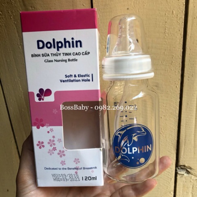 Bình thuỷ tinh cao cấp dolphin 120ml