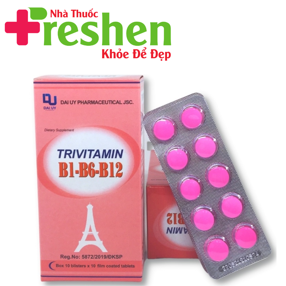 Trivitamin 3b b1- b6 - b12 hộp 100 viên nén - bổ sung vitamin b1- b6 - b12