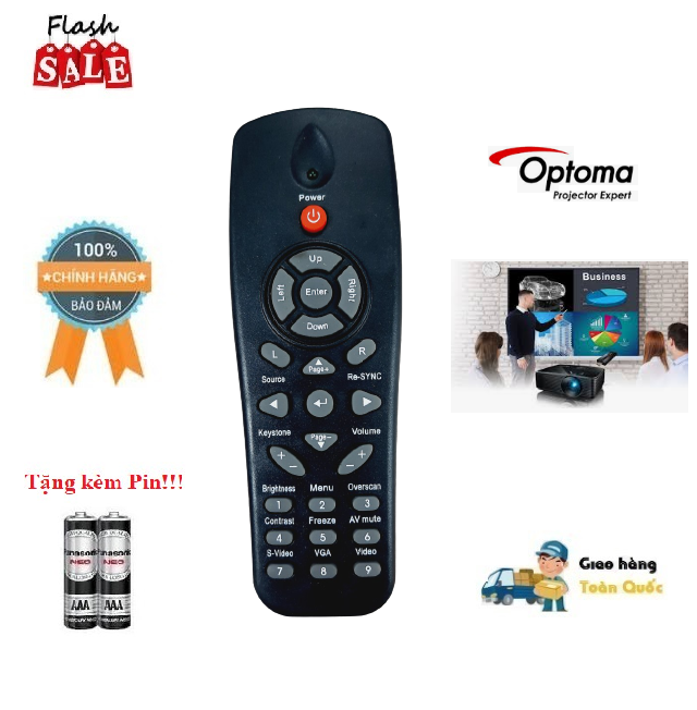Remote Điều khiển máy chiếu Optoma- Hàng chính hãng Optoma theo máy mới 100% Tặng kèm Pin