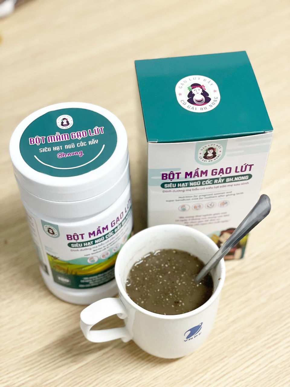 Bột mầm gạo lứt siêu hạt ngũ cốc Bh.nong (Dinh dưỡng mẹ bầu và siêu lợi sữa)