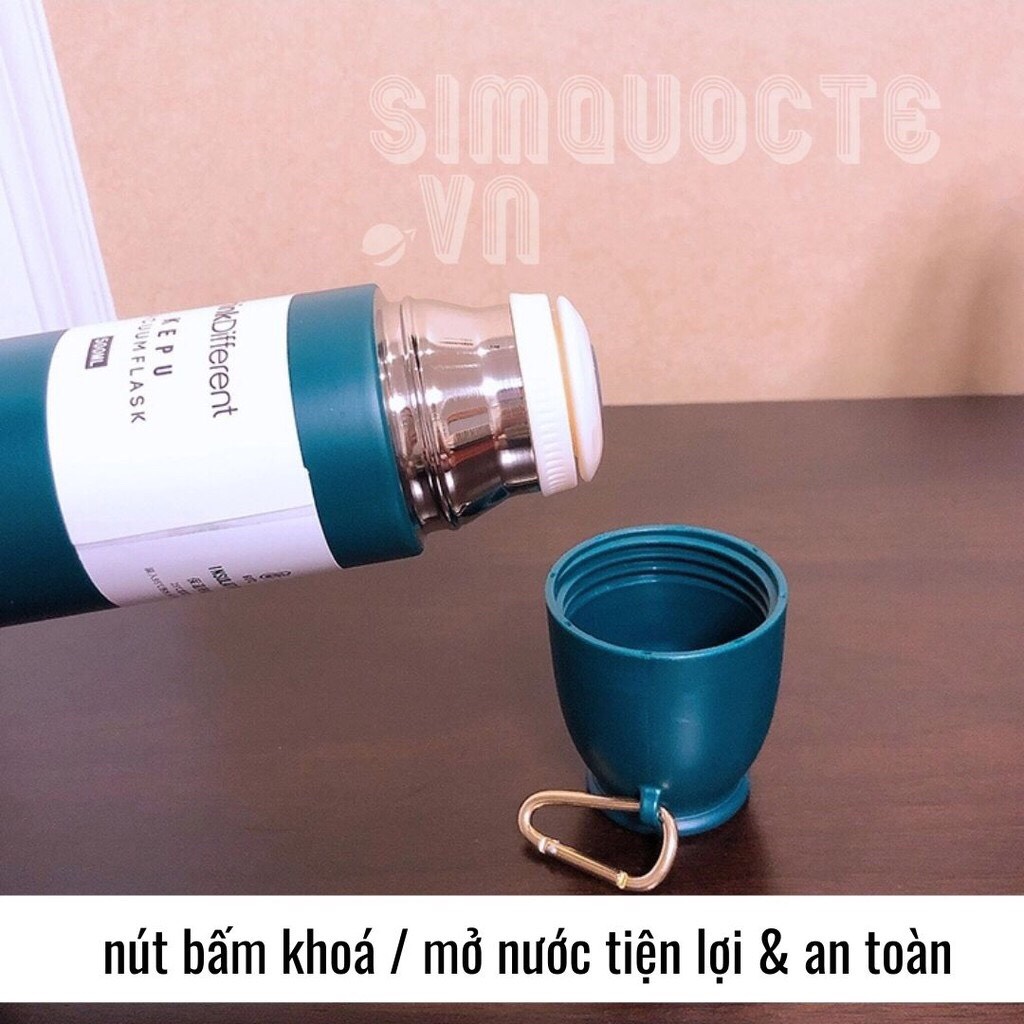 [Có sẵn] Bình Giữ Nhiệt Có Nút Bấm Mở Khoá Nước Think Different- 500ml
