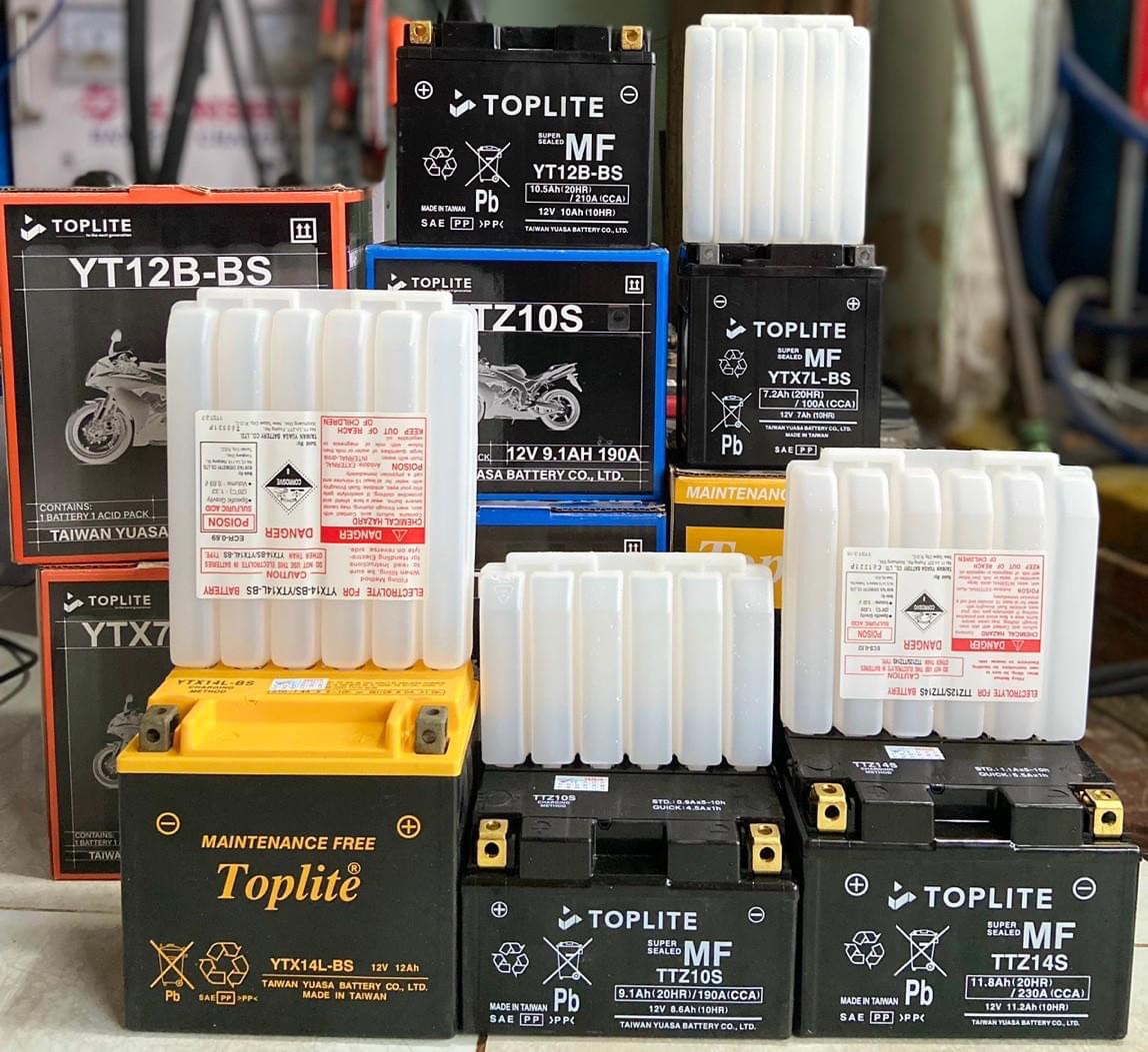 Ắc quy mô tô Toplite YTX14-BS 12V-12Ah