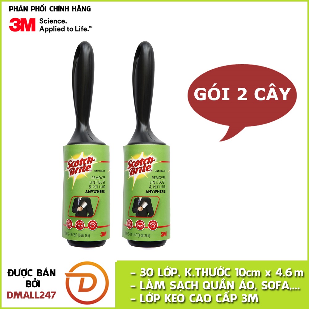 Cây lăn bụi siêu dính loại lớn 30 lớp scotch-brite 3m 836r-30 - dmall247, chăm sóc vệ sinh nhà cửa