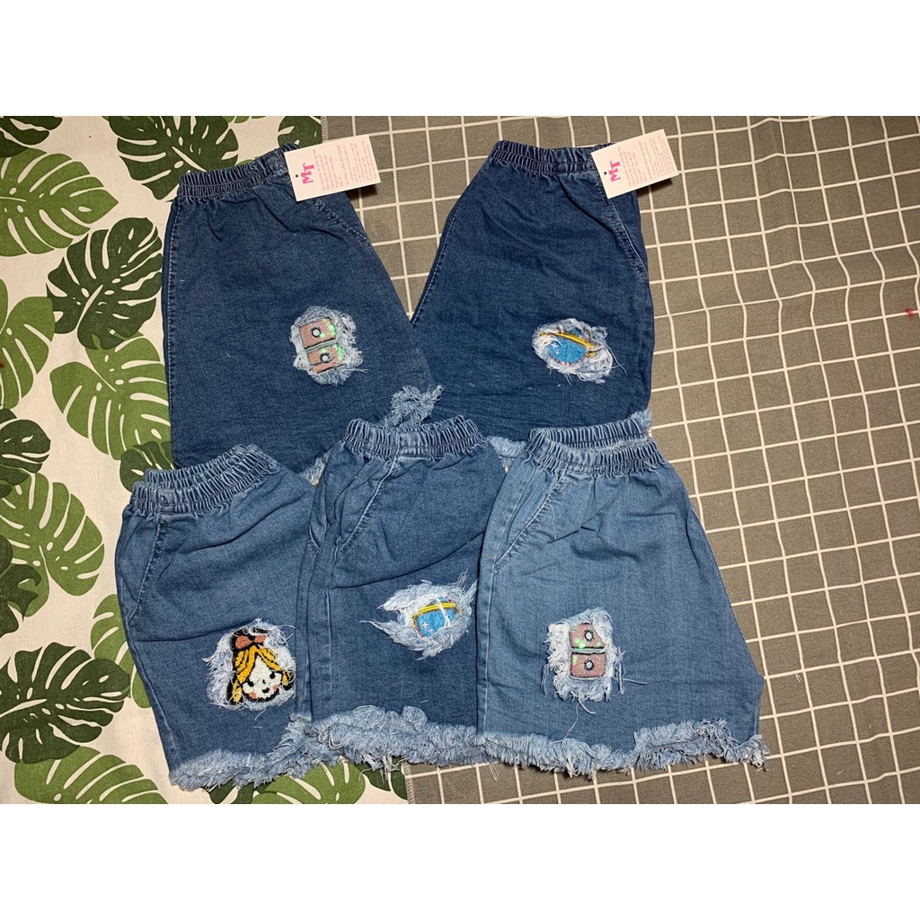 Quần đùi jean nữ quần short nữ lưng thun thời trang