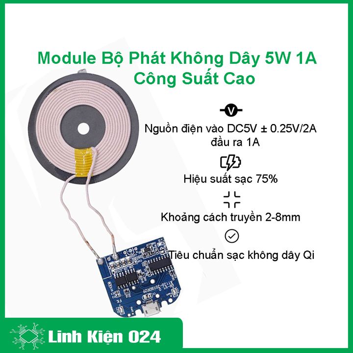(XẢ HÀNG) Module DIY sạc không dây QI IOS/Android bộ phát V1