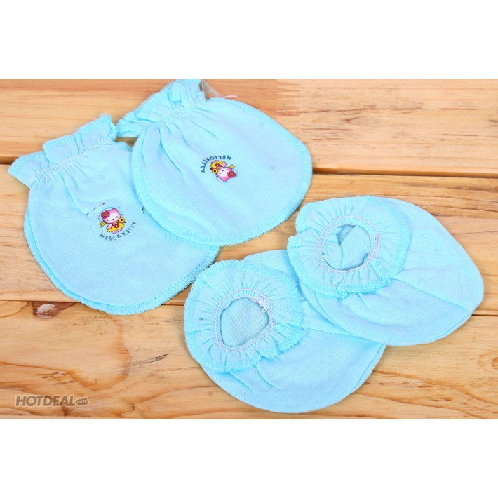 Combo 1 bịch 1 đôi bao tay 1 đôi bao chân cho bé sơ sinh