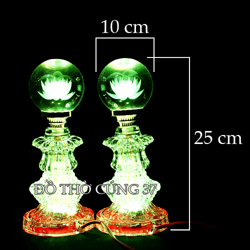 [ CAO 25 CM ] CẶP ĐÈN THỜ LED PHA LÊ TRÁI CHÂU TỰ ĐỘNG CHUYỂN MÀU