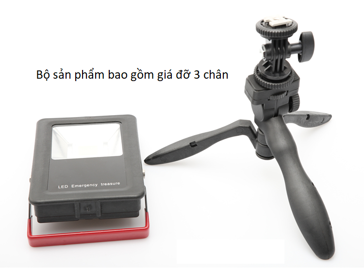 Đèn led siêu sáng sạc điện 30w W813 ( TẶNG KÈM 3 PIN 2600mAh, GIÁ ĐỠ TIỆN LỢI )