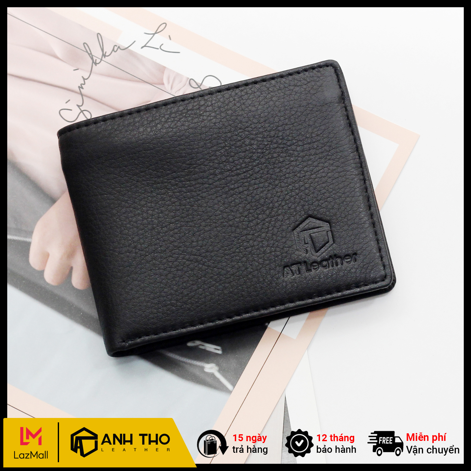 Ví da bò AT Leather HIT - Kèm hộp đựng