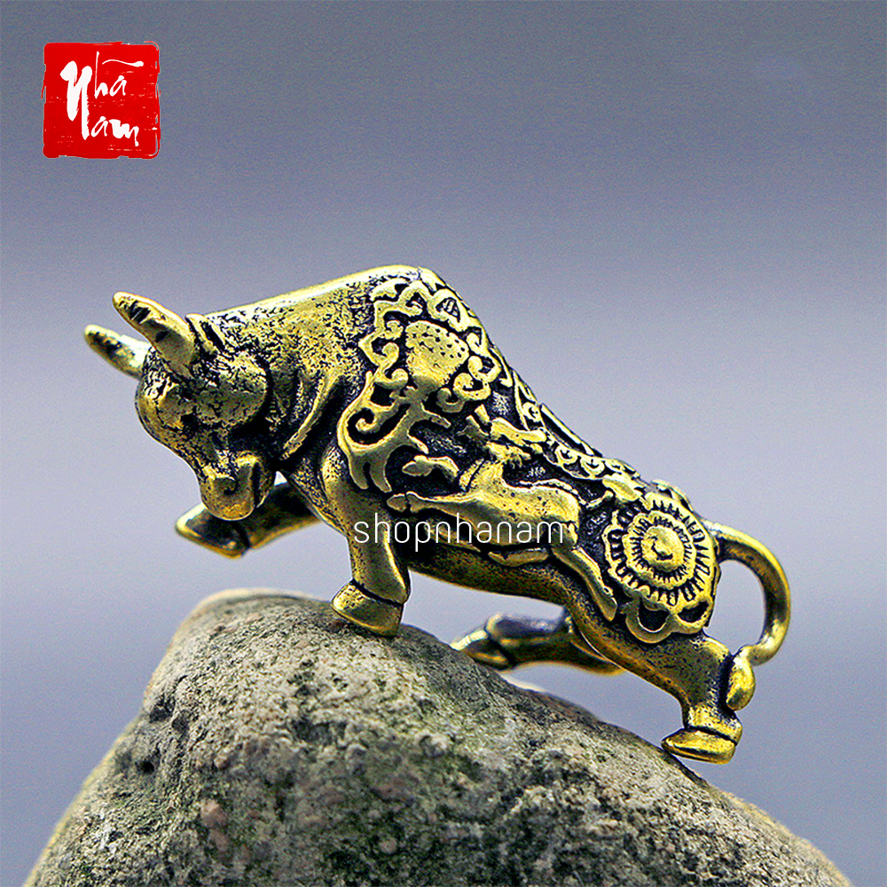 Tượng đồng phong thủy tượng bò tót trang trí vật phẩm phong thủy