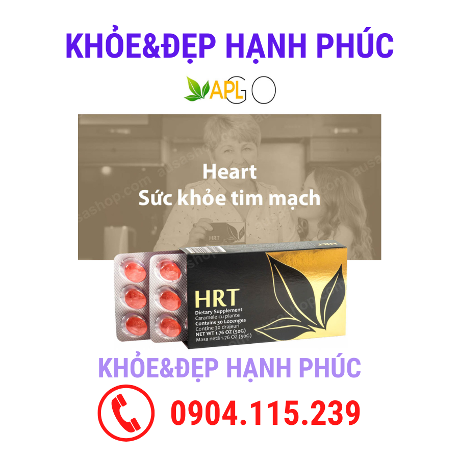 Viên ngậm hỗ trợ tim mạch aplgo - hrt – 30 viên/hộp