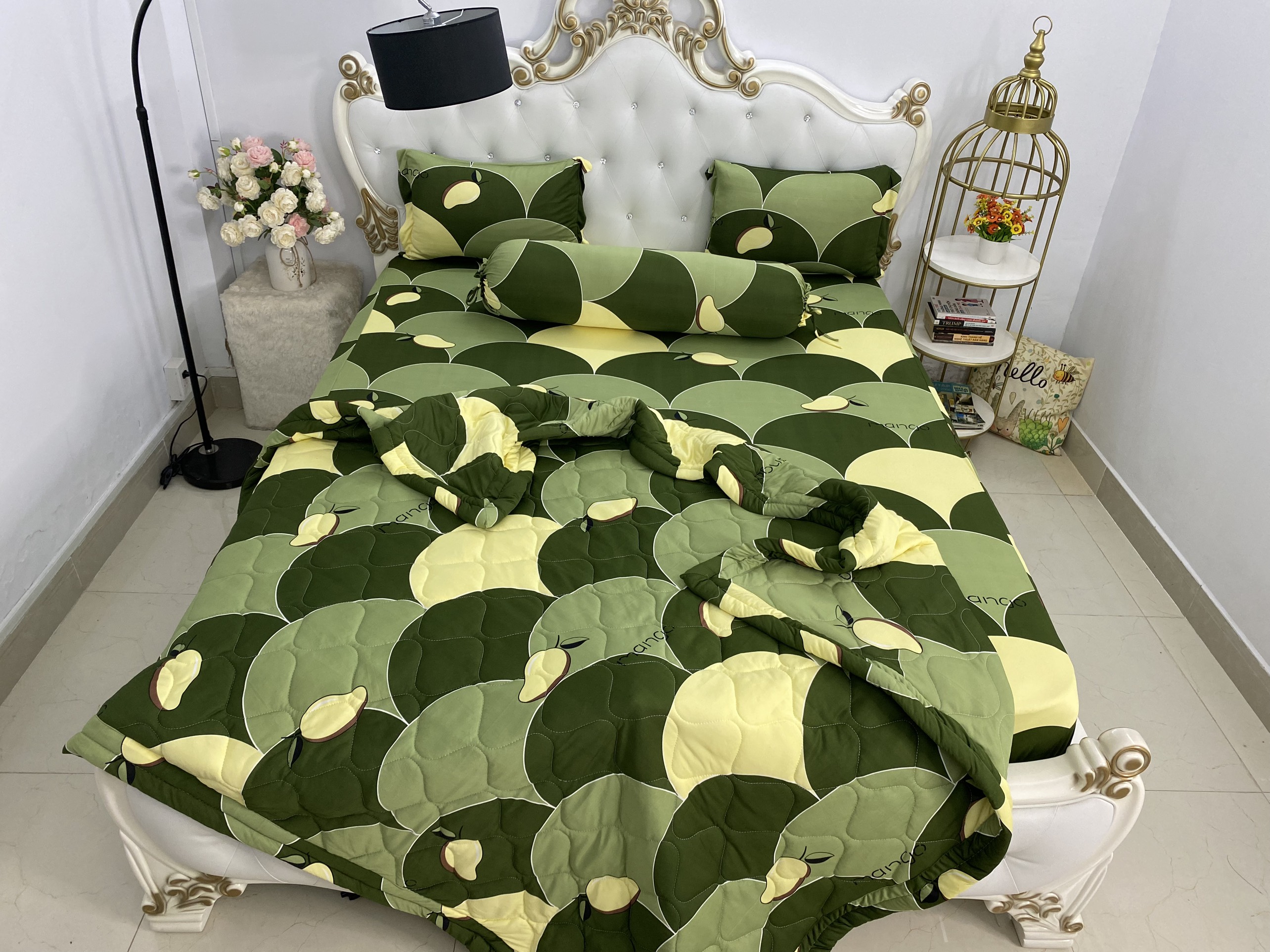 Bộ chăn drap gối thun Hàn Quốc loại 1 có mền 5 món /đủ size