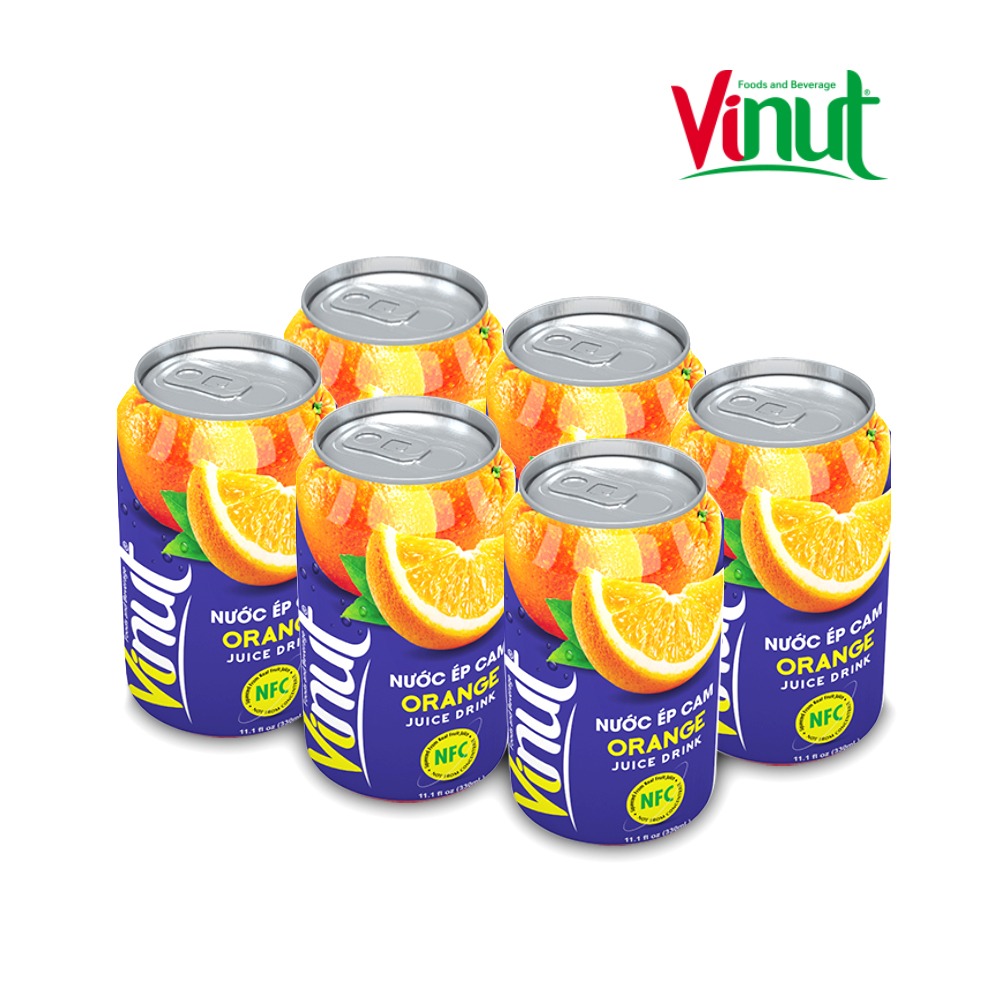 [LỐC 6 LON] Nước Ép Cam Vinut 330ml