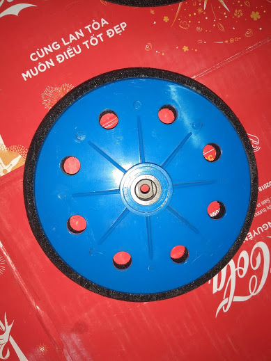 Đế máy chà nhám tường 180mm màu xanh,hàng theo máy ,độ kết dính với giấy nháp tốt