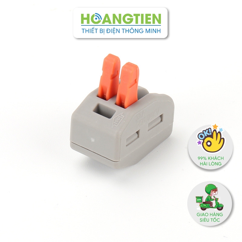 Cút nối dây điện nhanh KV774 2 cổng - Đầu nối có cần gạt thông minh, chịu tải 32A, chống cháy nổ