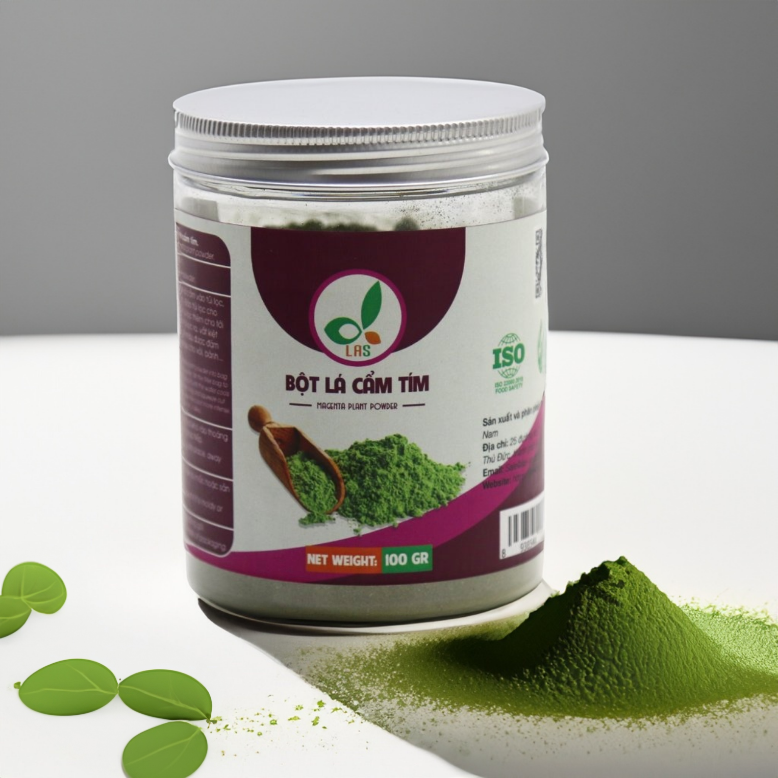 Bột lá cẩm tím - hũ 100gr| LAS Việt Nam