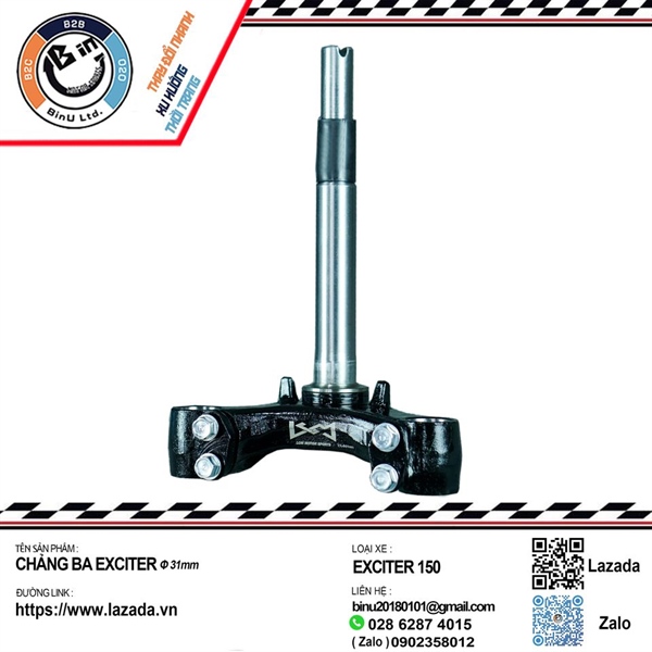 Chảng ba LCM EXCITER Ø 31 mm DÙNG CHO PHUỘC TRƯỚC WINNER CHO XE EXCITER