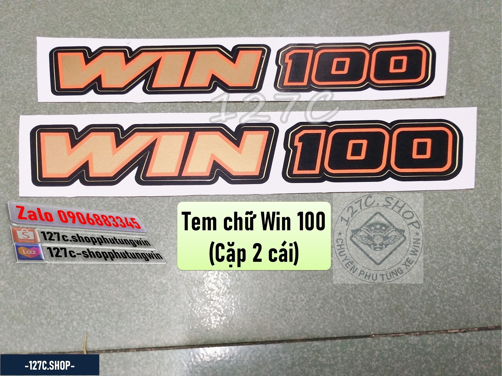 [HCM] Tem chữ Win 100 (Cặp 2 cái)