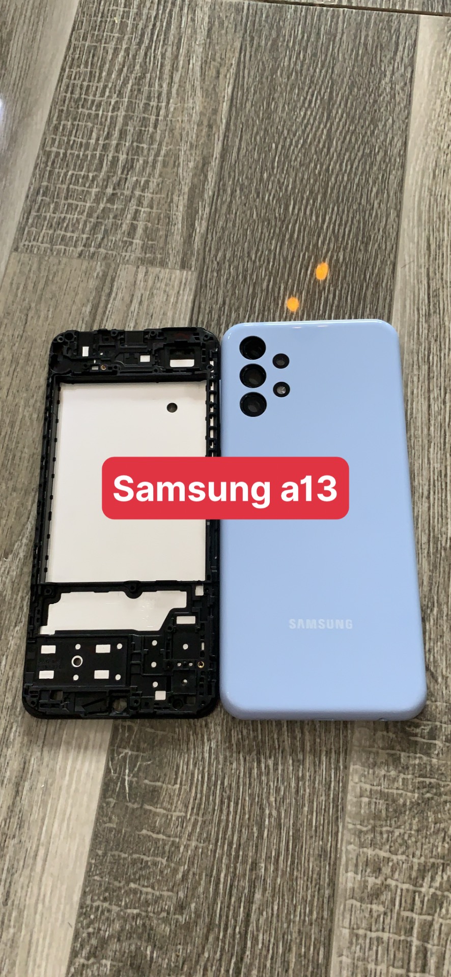 BỘ VỎ SAMSUNG A13 ( GỒN, SƯỜN, LƯNG, KÍNH CAM, NÚT BẤN)
