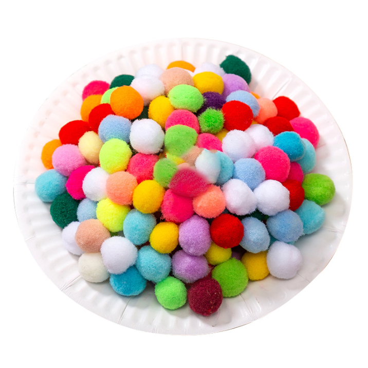 Quả bông Pompom trơn, nhiều size LẪN MÀU