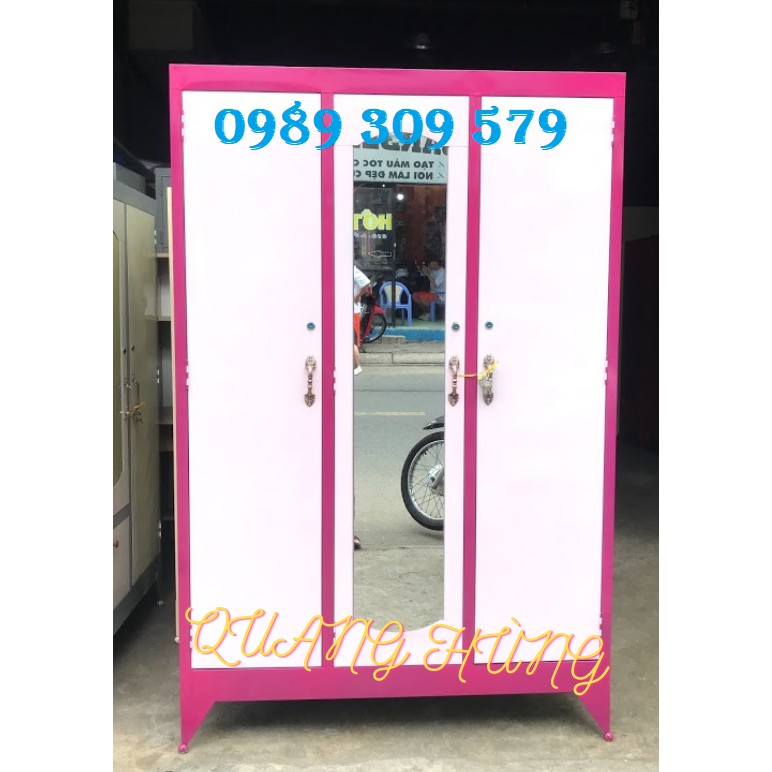 Tủ sắt áo quần 3 cánh 1m8x1m2 cao cấp hcm