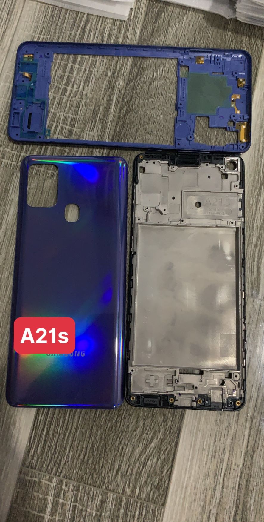 Bộ vỏ samsung A21S ( lung,sườn, maket,nút bấn